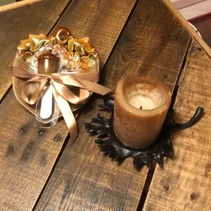 Autumn Thanksgiving candle holder & cheese platter